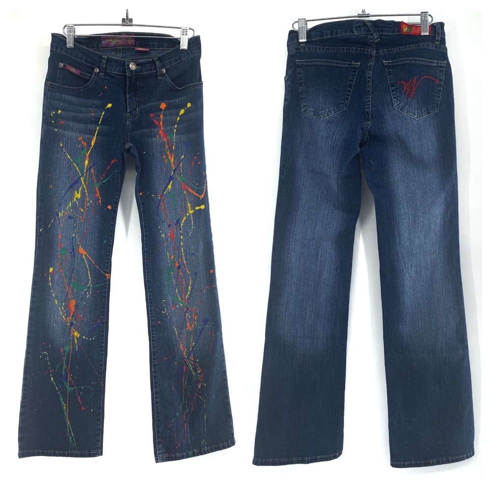 Miskeen Originals Bootcut Paint Splatter Jeans